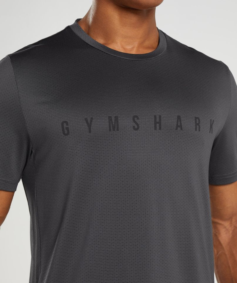 Koszulki Gymshark Sportowe Stripe Męskie Czarne | PL 356VMF